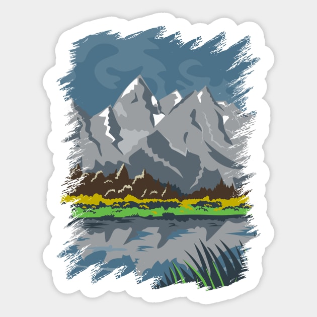 Grand Teton National Park Sticker by ArtisticParadigms